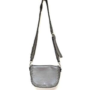 EXPRESSIONS NYC Slate taupe braided strap‎ Vegan Crossbody Shoulder Bag